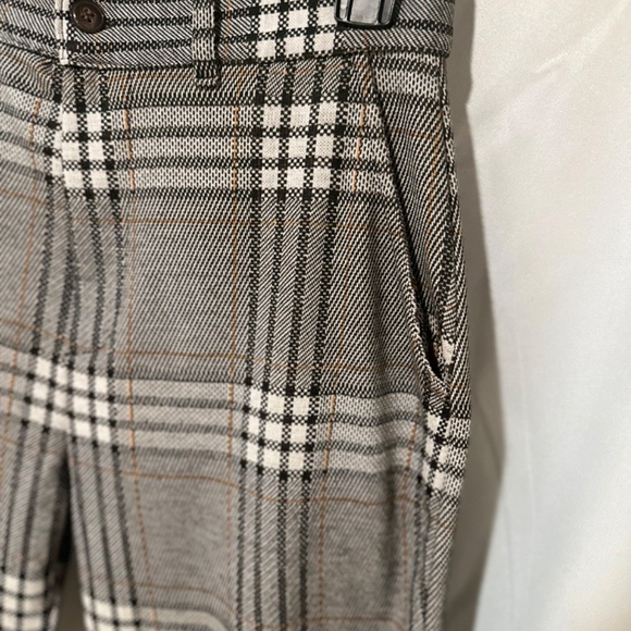 Zara Plaid Trousers, Zipper Ankle Peg Leg, Size M - Picture 6 of 9